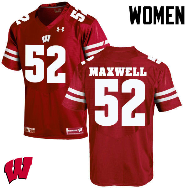 Wisconsin Badgers Women's #52 Jacob Maxwell NCAA Under Armour Authentic Red College Stitched Football Jersey OS40U01SH